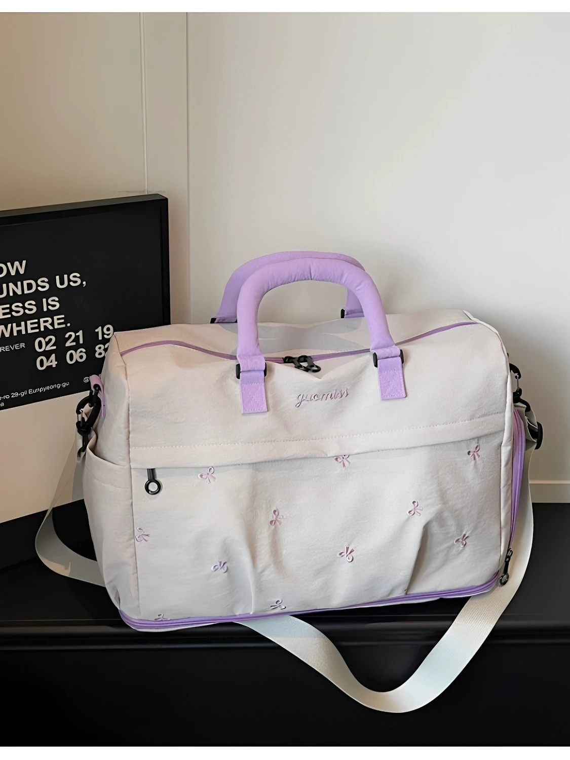 lightweight-large-capacity-portable-travel-bag-for-women-short-trips-fitness-swimming-bag-handheld-luggage-nylon-material