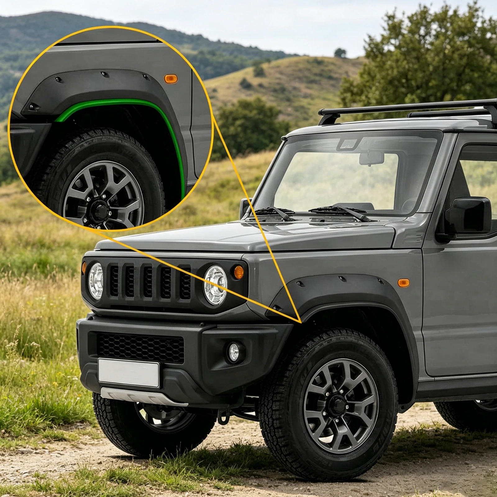 Car Fender Wheel Arch Plastics Widen Splash Guard Protect Mud Flare Extend Linner 4PCS for Suzuki Jimny 3/5 Door JB74 JB74W JC74