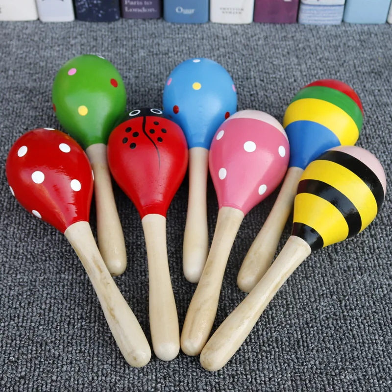 5 قطعة Maracas اليد قرع خشخيشات الطفل الآلات الموسيقية مونتيسوري ألعاب خشبية الرمال المطرقة شاكر فييستا حفلة الحسنات