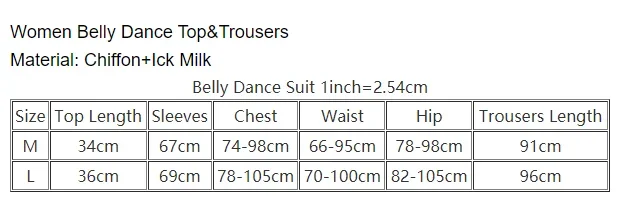 Belly Dance Costumes Set for Women Belly Dancing Exercise Clothing Long Sleeves Top+trouser Oriental Dance Clothing Suit Outfit