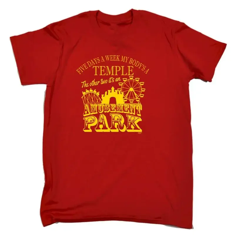 Five Days A Week My Body Is Temple Mens Funny Novelty T Shirt