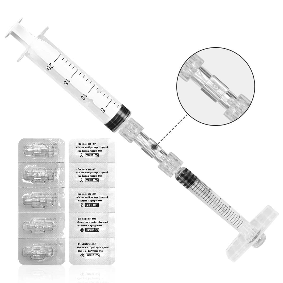 Luer Lock Adapter Plastic disposable Individually packaged female double connector