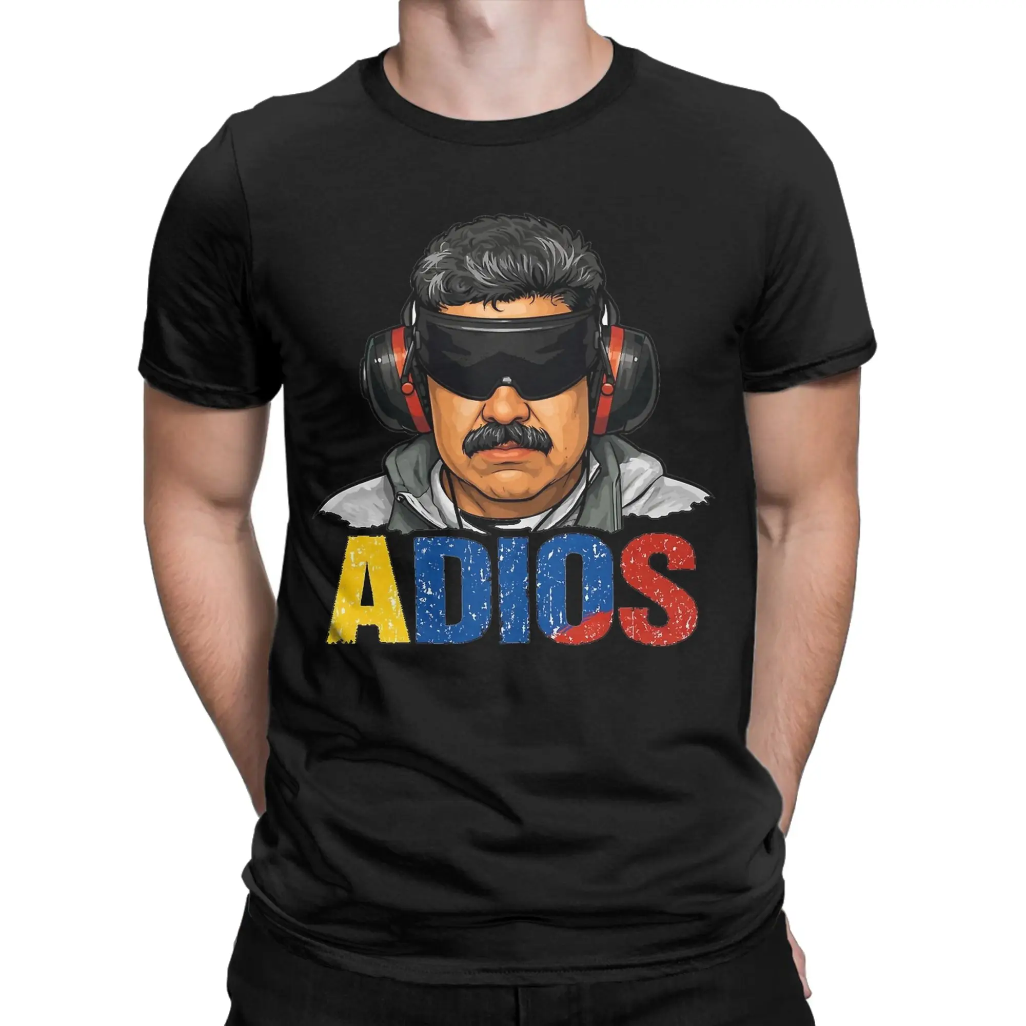 Harajuku T Shirt Summer Nicolas Maduro Maduro Blindfold ADIOS Political Meme Fashion T-Shirts Cotton Tshirt for Male Design Tees