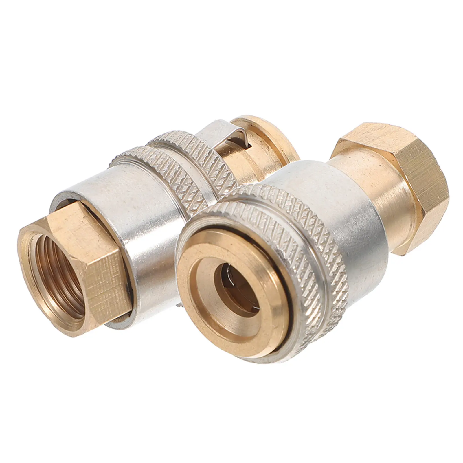 2Pcs Tire Inflator Adaptor Self-Locking Brass Quick Release Air Chuck Leakproof Tire Inflating Hose Nozzle Air Compressor Parts