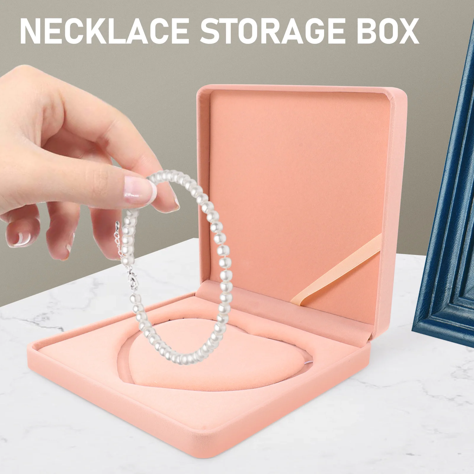 

Heart Jewelry Box Organizer Necklace Storage Case Portable Charm Wrap Box Retro Display Holder For Women Square Gift
