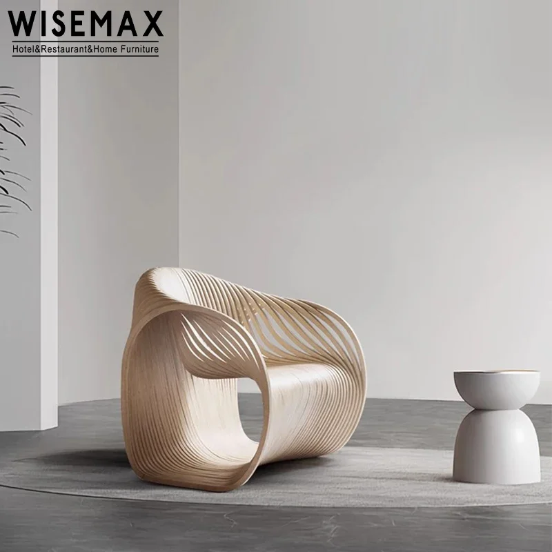 WISEMAX Furniture Luxury Design Showroom Display Furniture Designer Furniture Single Sofas Wood Art Chair Italy for Home Hotel