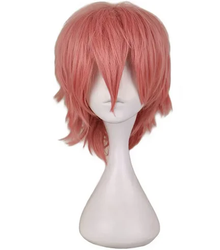 Anime Cosplay Wig For Fairy Tail Natsu Dragneel Costume Short Pink Synthetic Hair Wigs Party Peruca Pelucas