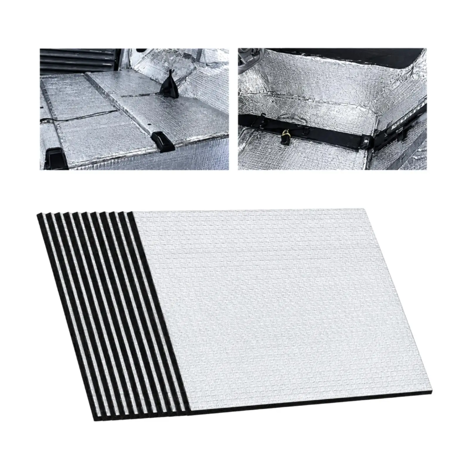 Vehicle Soundproof Pad Trim-to-fit NBR Cotton 250x180x5mm Double Layer Insulation for Car Doors Floors and Metal Panels