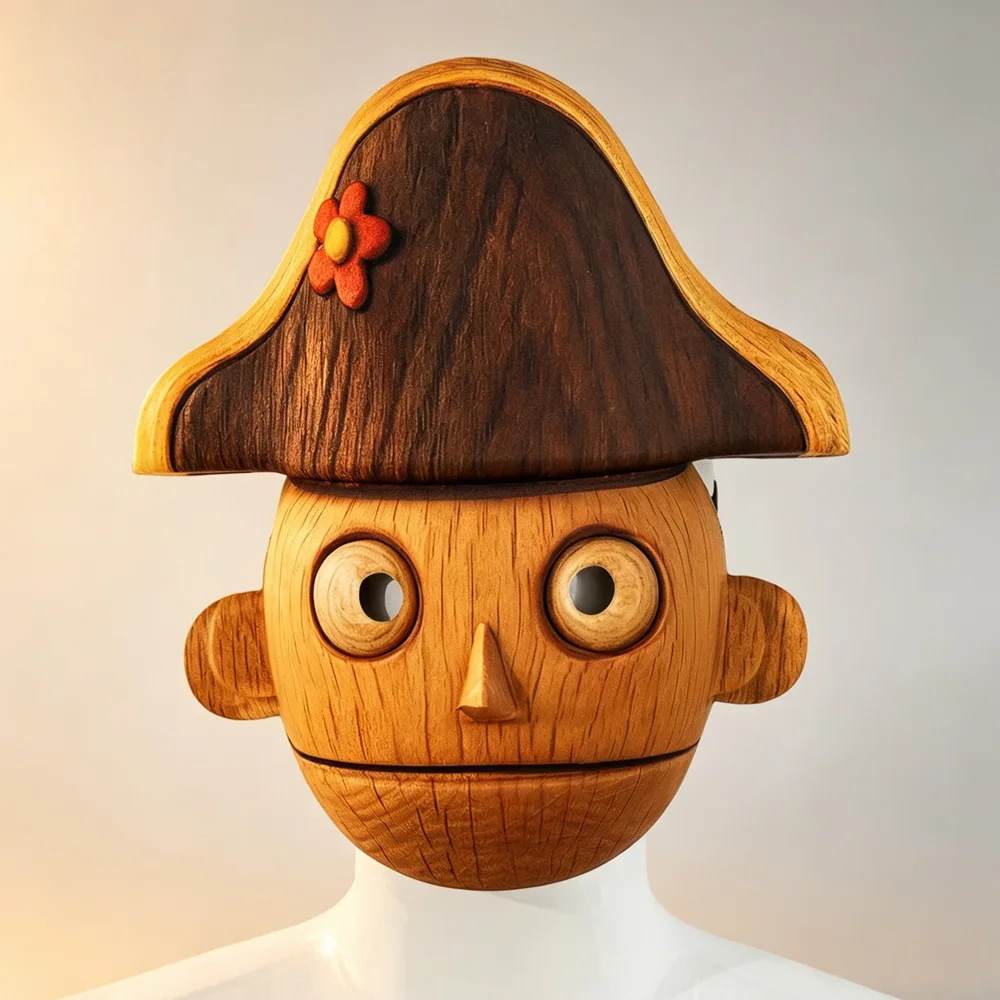 The Puppet‌ Mask Pinocchio Half Face Mask Halloween Masquerade Party Cosplay Costume Props Accessories