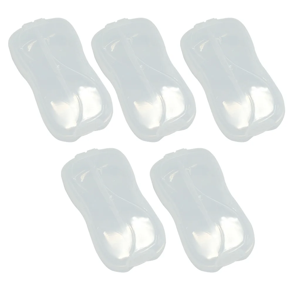 

5 шт., детские чехлы для столовых приборов, прозрачные ложки для кормления малышей, вилка, дорожные портативные контейнеры для хранения, детские чехлы для столовых приборов