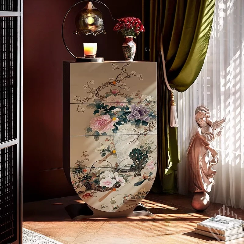 

Китайский входной шкаф для цветов и птиц, многофункциональный обеденный шкаф для гостиной, шкафчик для хранения вещей