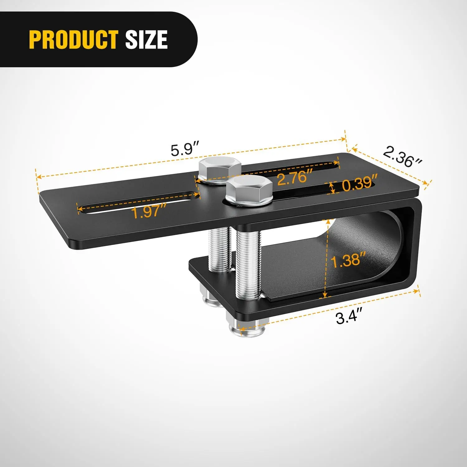 Nilight LED Light Bar Mounting Bracket | Light Clip Bracket Non-Slip Design for Luggage Racks on SUVs, Off-Road Trucks and Other Vehicles Black