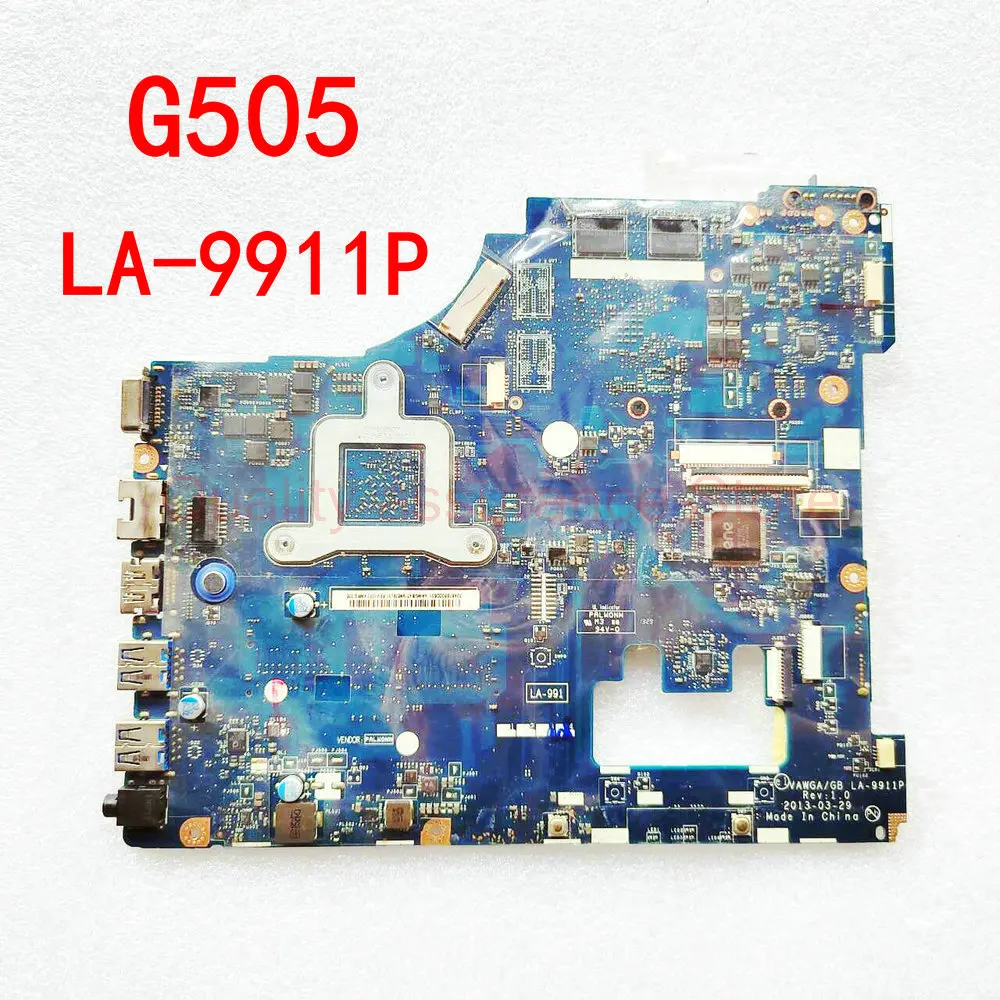 Imagem -02 - Placa-mãe Portátil para Notebook Lenovo G505 La-9911p La-9911p Vawga gb Mainboard Cpu a6 Ddr3 Trabalho 100 Testado