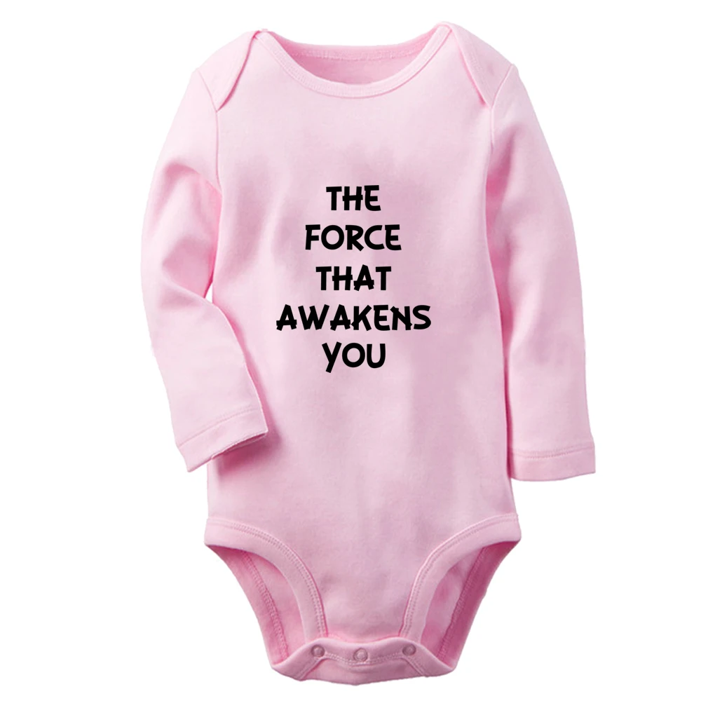 The Force That Awakens You Cute Baby Rompers Baby Boys Girls Fun Print Bodysuit Infant Long Sleeves Jumpsuit Kids Soft Clothes