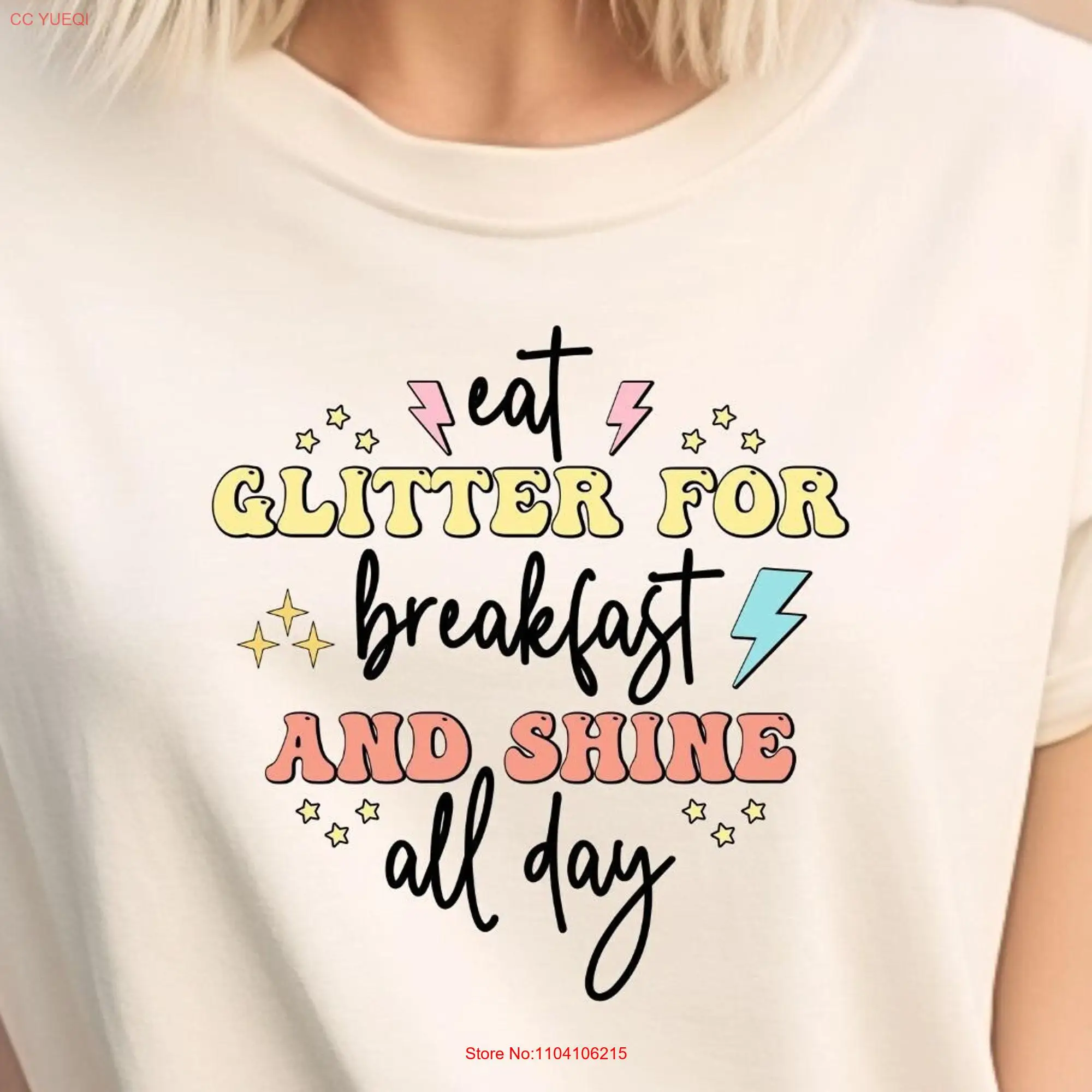 Unicorn T Shirt Eat Glitter for BreakfasT Lovers Girl Group Cute Trendy long or short sleeves