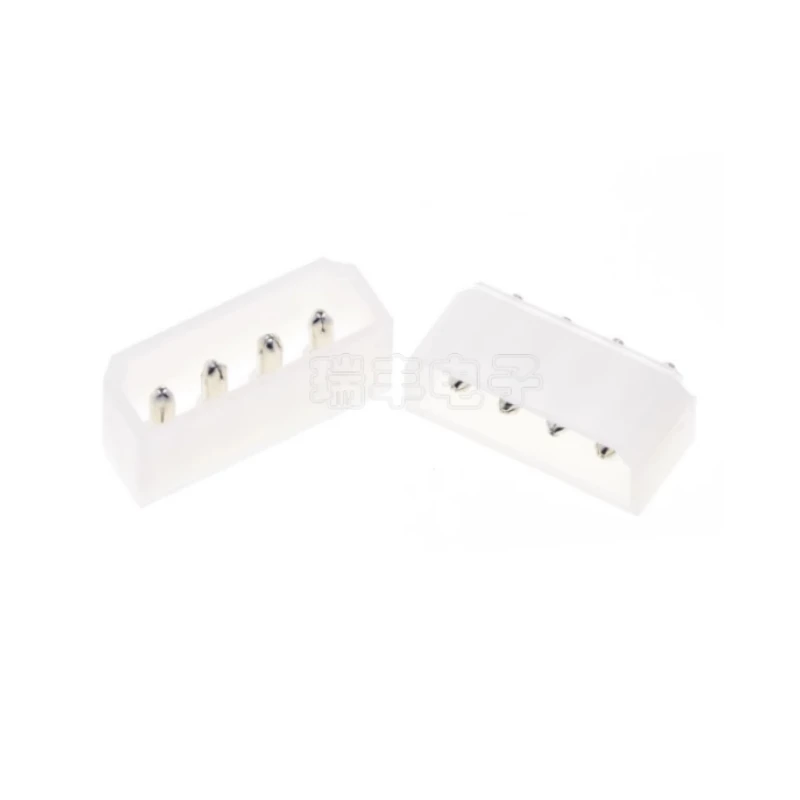 10PCS 5.08mm Molex White Big 4p 4d Female Socket Straight Hollow Needle for Pc Computer Atx Ide Power Connector