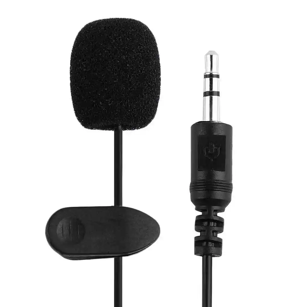 New Car Audio Microphone 3.5mm Clip Jack Plug Mic Stereo Mini Wired External Microphone Lavalier Microphone For PC Laptop 1.5M