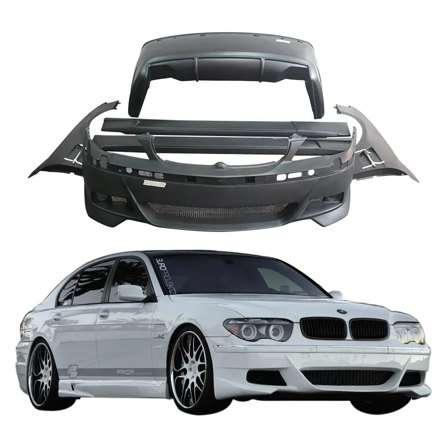 

Front Rear Bumper For BMW 7 Series E65 2002-2004 Side Skirts Fenders FRP Material Body Kit