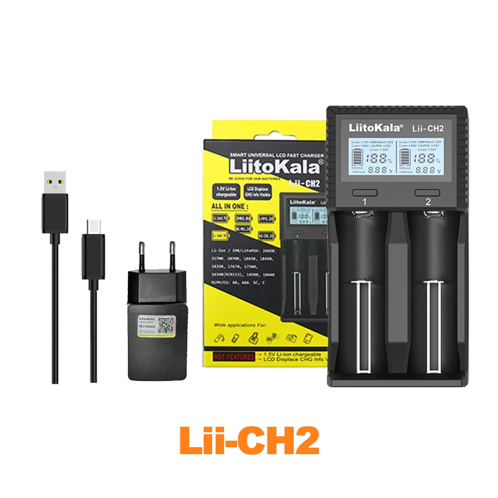 LiItoKala Lii-CH2 Smart Charger Intelligent Battery Charger For 1.5V AA AAA Li-ion Lithium Rechargeable Battery 1.2V 3.2V 3.7V