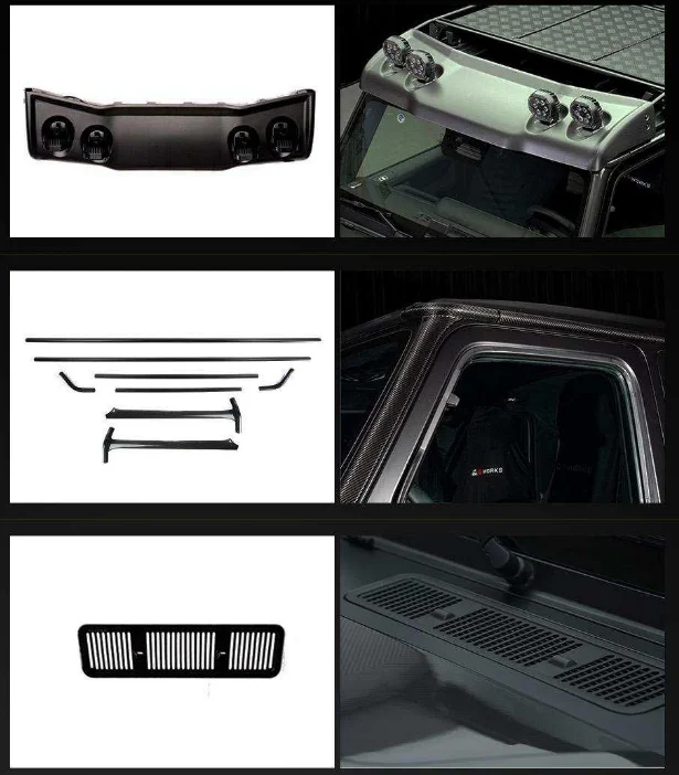 Flying Wing 2025 G Class W465 G63 off Road Body Kit for W465 G63 Carbon Fiber Hood Roof Spoiler Bumper Cover Strip Roof Rack Lig