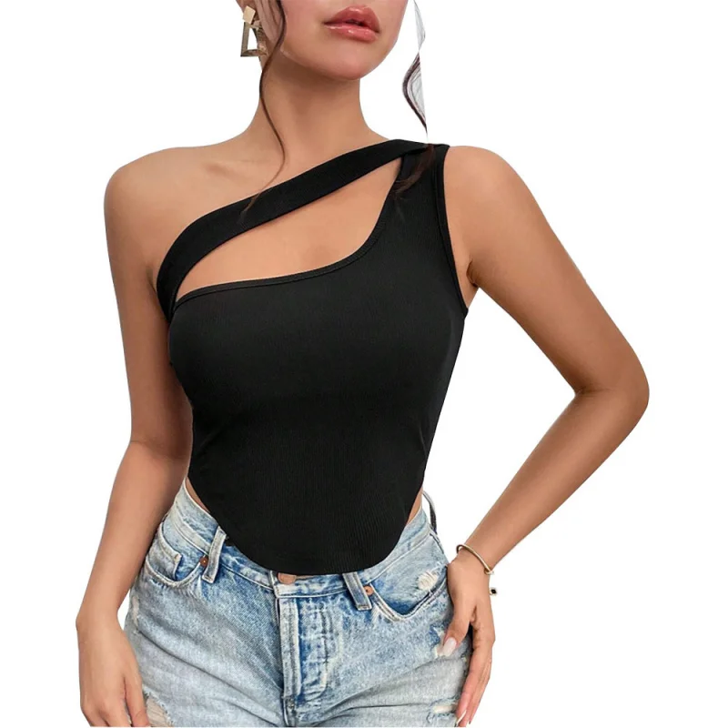 

Европейская и американская женская одежда2025Новая ультракороткая блузка с открытыми плечами и открытыми плечами, ажурная блузка