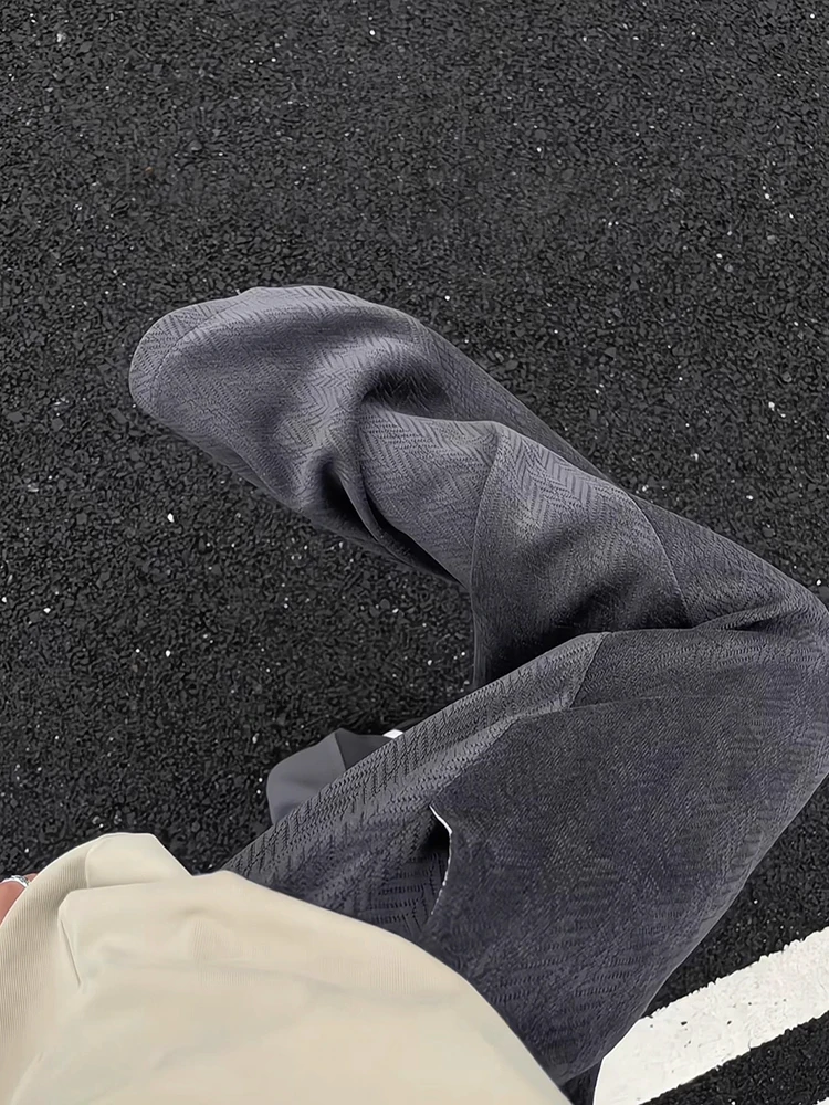 

Глубокие глаза, пшеничные шипы, текстура, трикотажные повседневные брюки, мужские осенние свободные драпированные широкие брюки на подкладке Fce