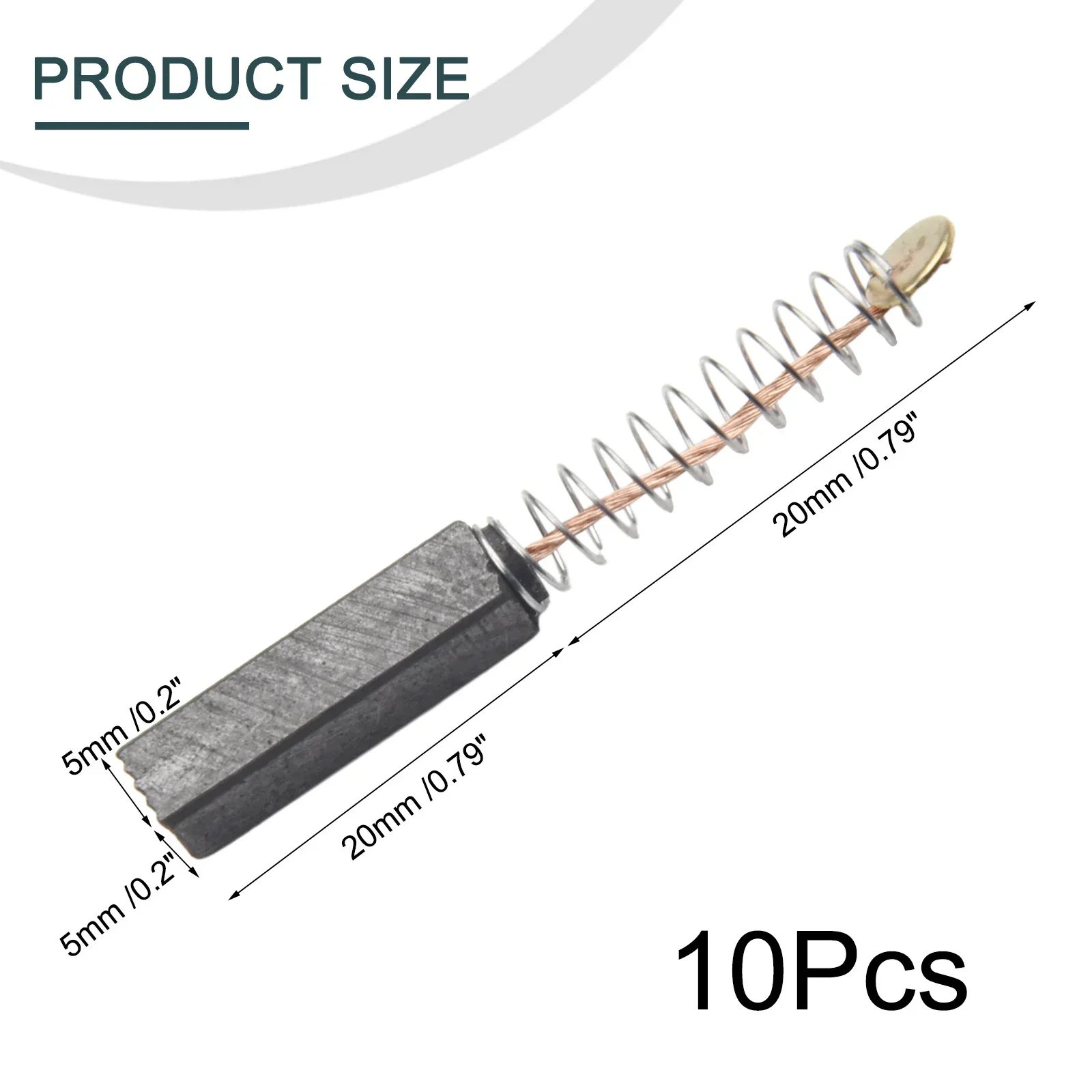 

10 Pack of Carbon Brushes for Electric Motors Dimensions 20mm x 5mm Suitable for Multiple Power Tool Applications