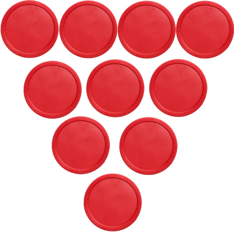 82mm 10PCS Training Ice Hockey Puck Durable Plastic Red Orange Air Hockey Table Replacement Parts Entertainment Sport Tools