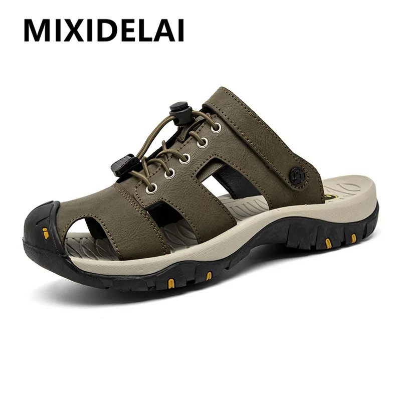 

High-Quality Summer Men Sandals Outdoor Two Ways to Use Beach Sandals Breathable Casual Sandals Men Fashion Non-slip Wading Shoe