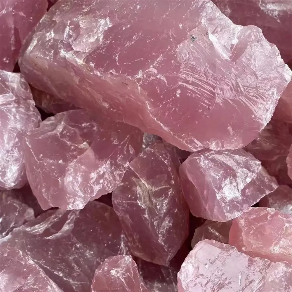 Pure Natural Pink Rose Quartz Rough Raw Crystal Stone Rock Mineral Specimen Healing Reiki Home Decoration Large Size 1pc Random