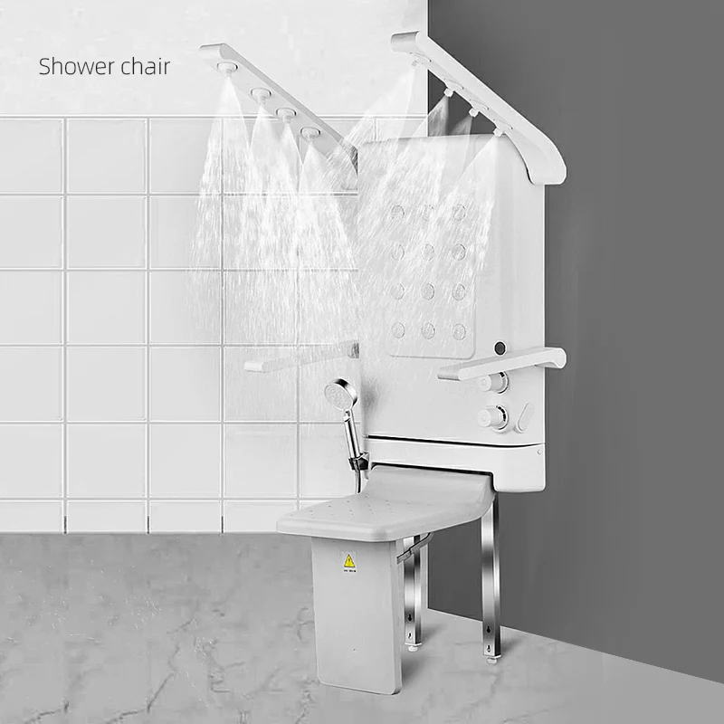 High Quality Bathroom Shower Chair Shower Seat Foldable Folding Chair With Hand Shower And Arm