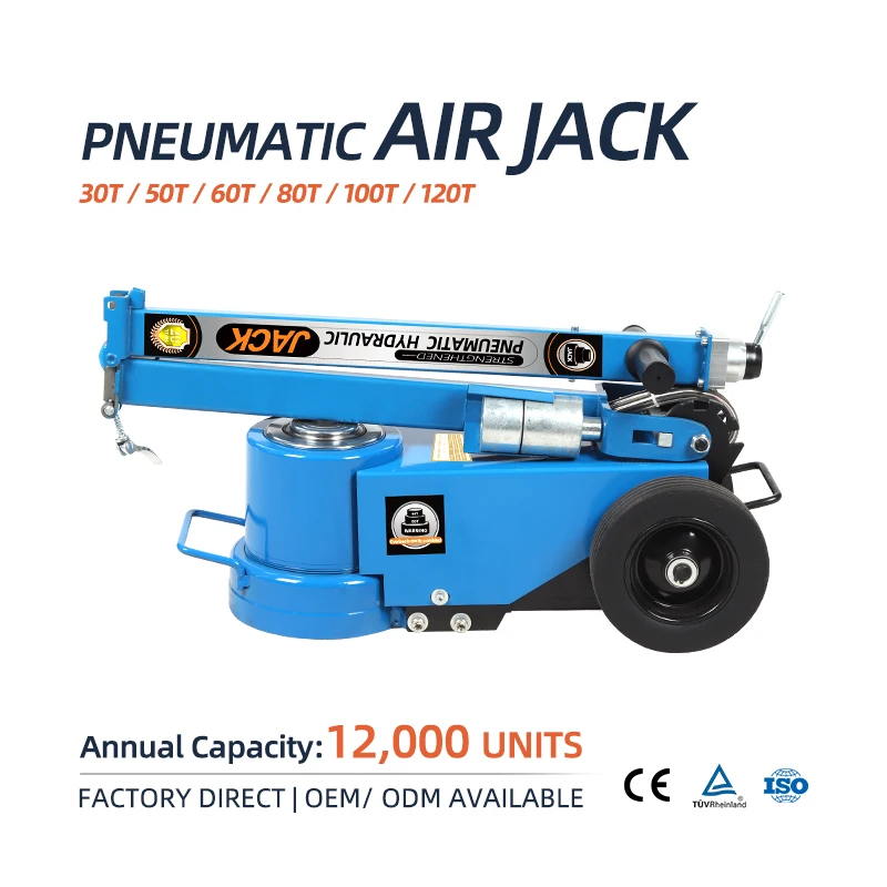 Factory Competitive Price CE Certification 60T Chromed Metal Air Hydraulic Jack with 1 Year Warranty for Trucks
