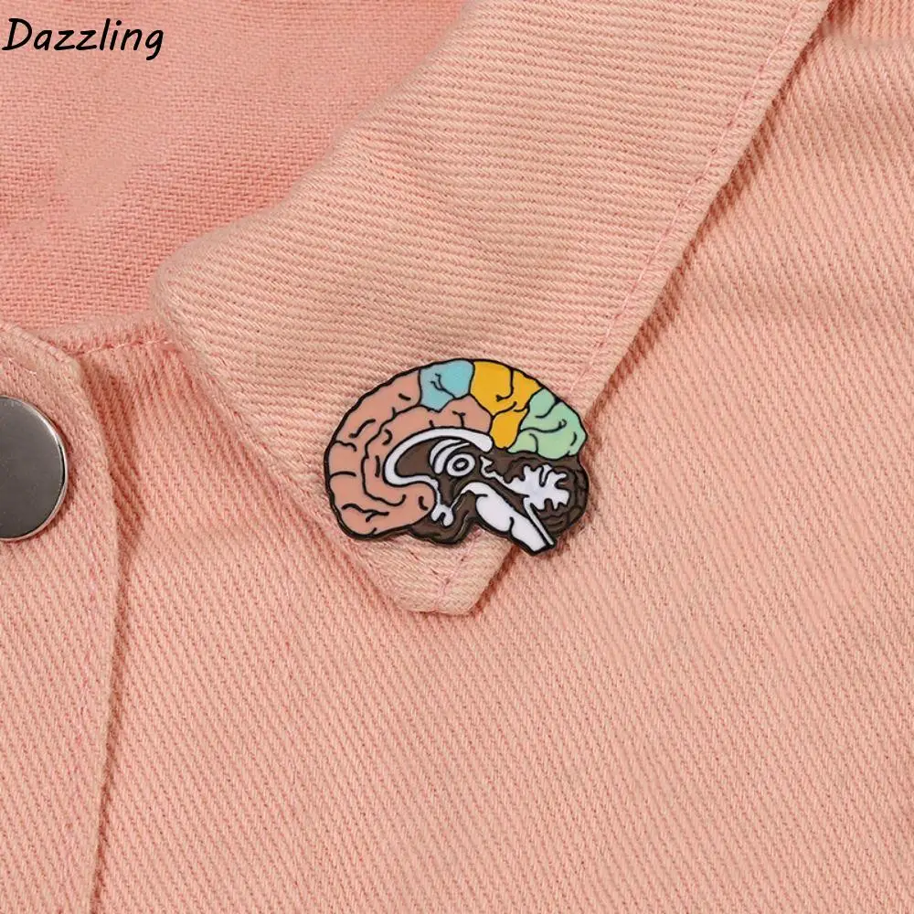 Delicate Anatomy Medicine Brain Brooch Corsage Small Badge Medicine Jewelry Cute Collar Pin Badge Enamel Lapel Badge Pins Nurses