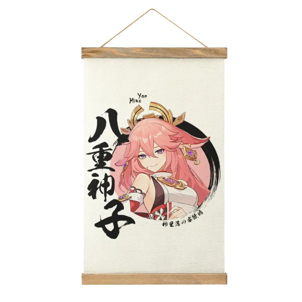 Yae Miko Genshin Impact For Sale (002) Canvas Hanging Picture Classic Draw Kitchen Wall Decoration Humor Graphic Style Hang Pict