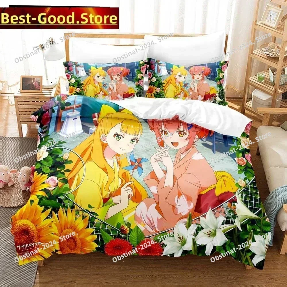 3D Anime Kawaii Girl World Dai Star Bedding Set Printed single Comforter Quilt Duvet Cover Pillow Case 3 Pieces Kids Adult Size