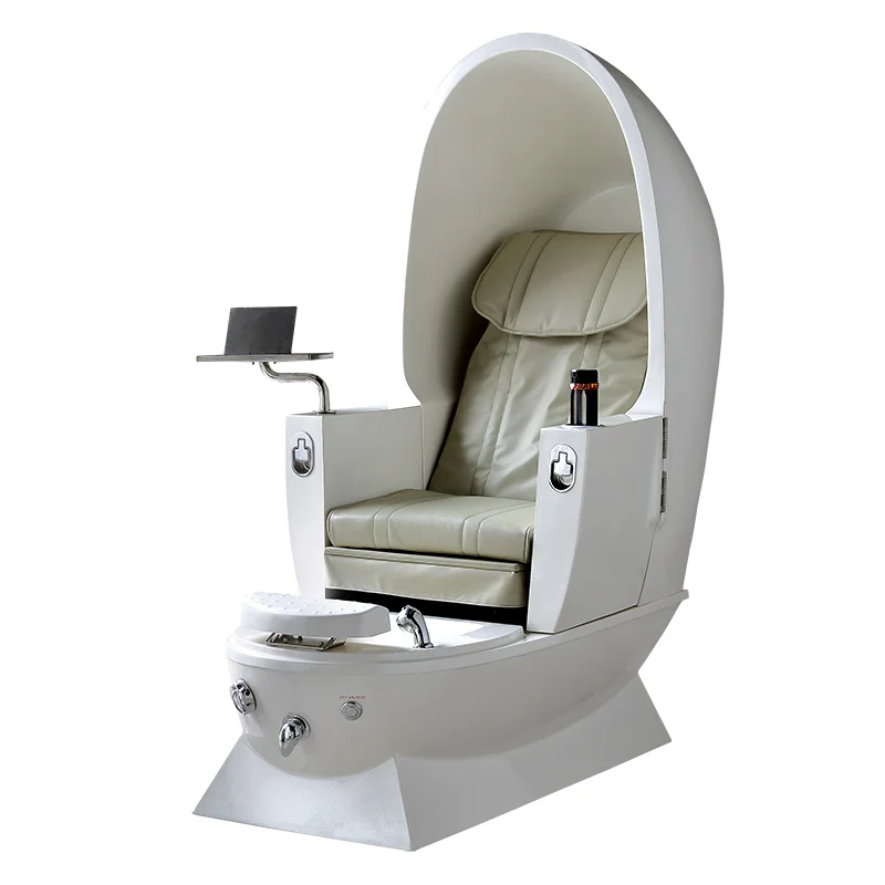 Most Popular Height Adjustable Fiberglass Cover Base Capsule Egg Shape Space Pedicure Chair