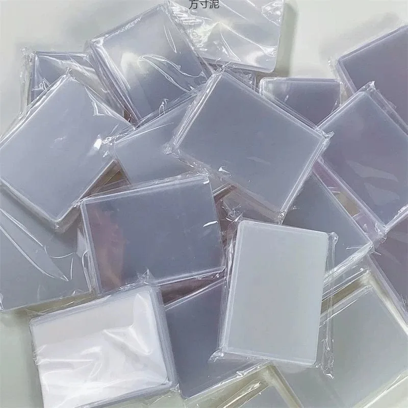 10-100 pçs claro pvc protetor pequeno cartão manga de plástico duro capa de foto para colecionável titular do cartão de negociação acessórios diy