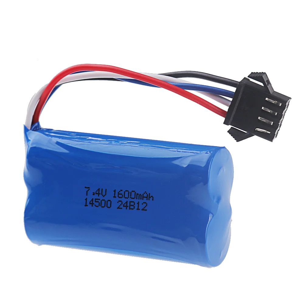 7.4V 1600mAh Rechargeable Battery for EC16 Remote Control Spare Battery Model Car Model High-Rate 14500 Li-ion Battery
