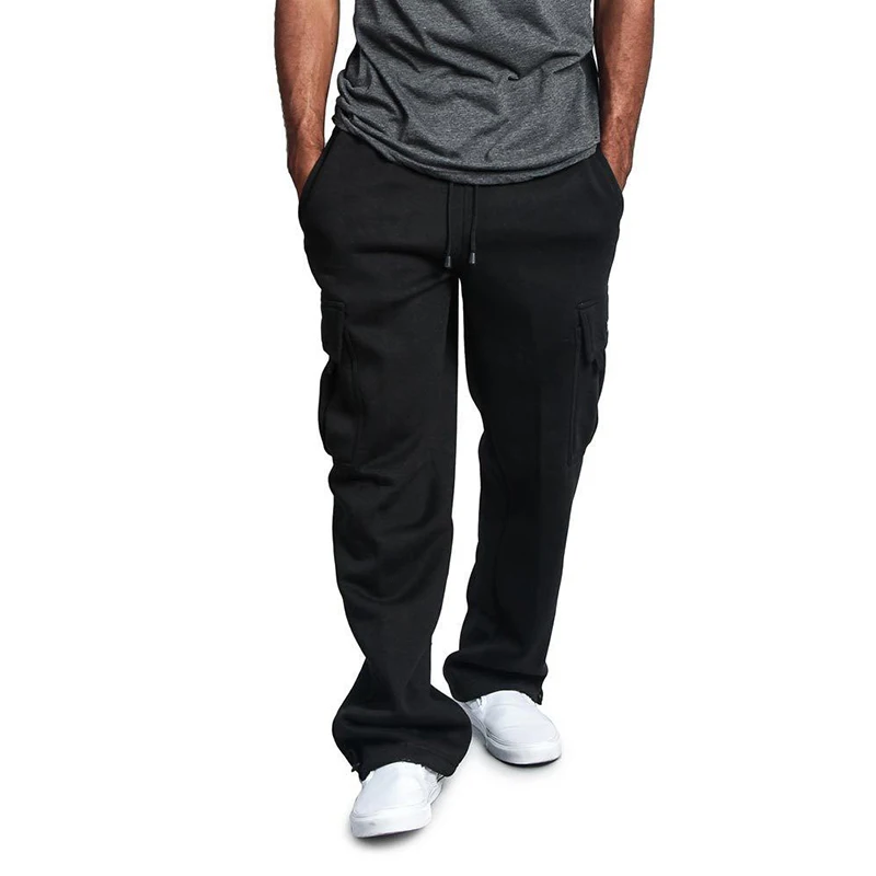 Men's Loose Fit Cargo Sweatpants Autumn Long Sport Jogging Overalls Joggers with Pockets Streetwear Trousers