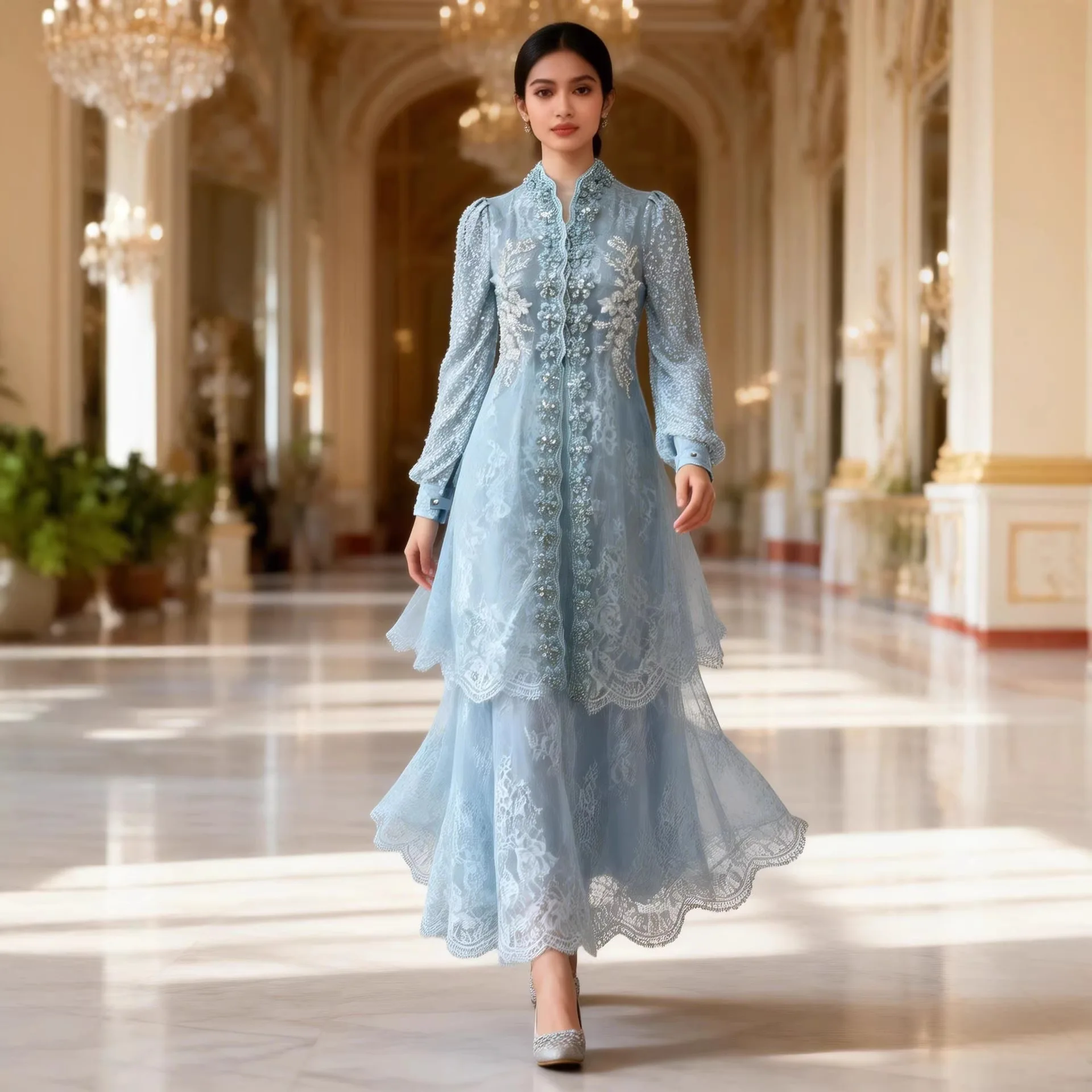 Dresses Women Eid Abaya Party Long Dress Beading Morocco Jalabiya Muslim Ramadan Abayas Kaftan Dubai Vestidos Maxi Gown 2026