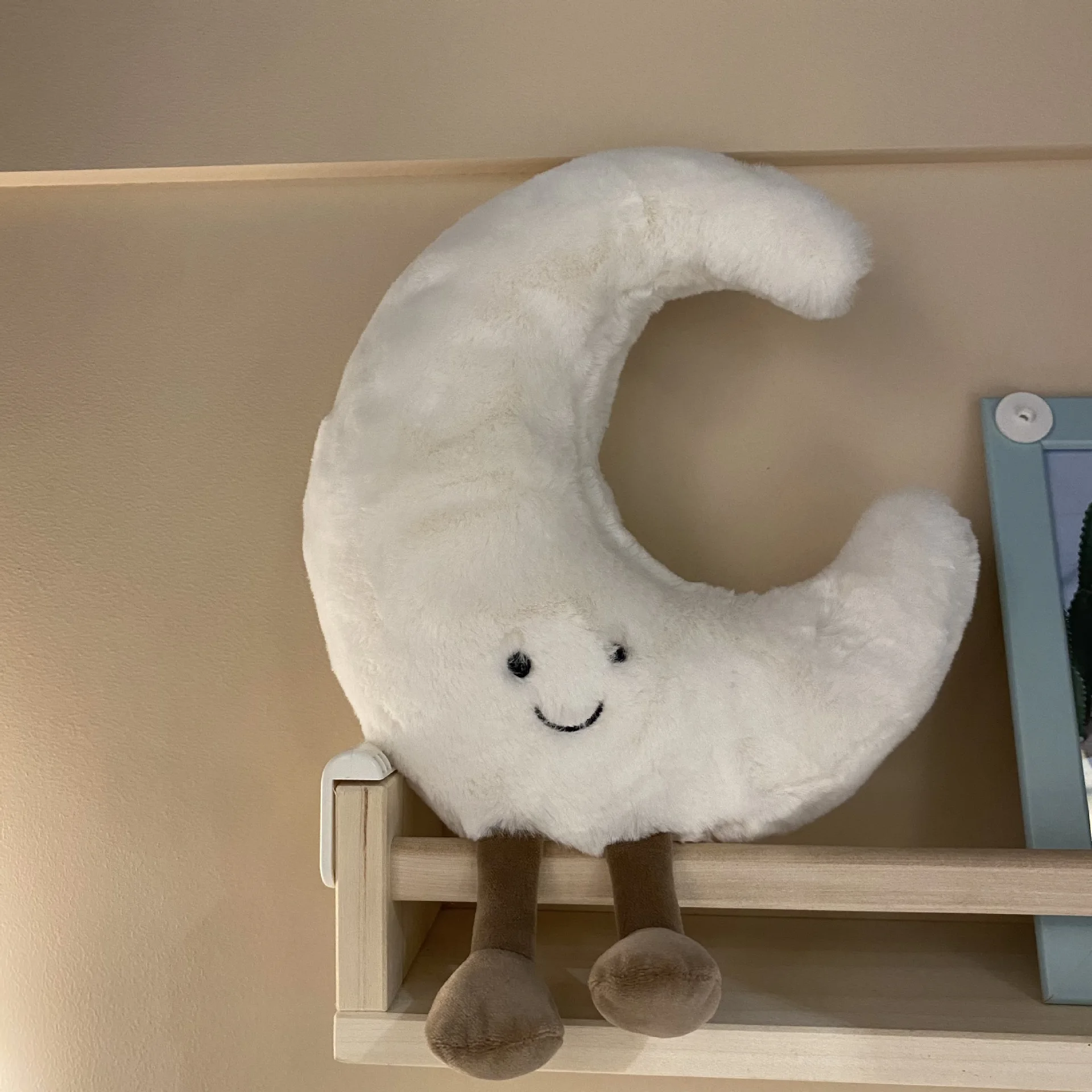 Adorable cara sonriente, Luna blanca, sol amarillo, peluche, lindo juguete de peluche meteorológico de dibujos animados para decoración de dormitorio de niños, almohada para sofá