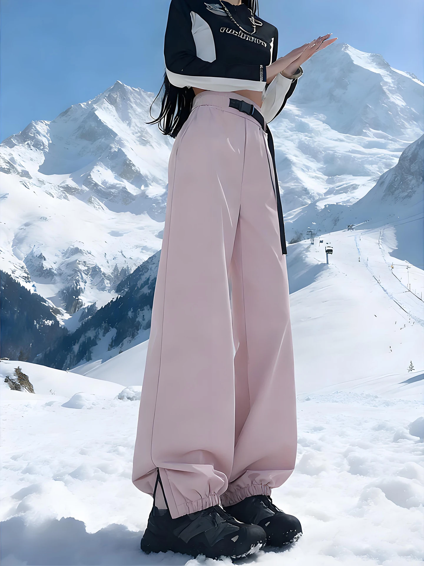 

Зимние уличные лыжные брюки для мужчин: теплые, ветрозащитные, на флисовой подкладке, с утягивающимися манжетами на щиколотках, прочные, прямого кроя