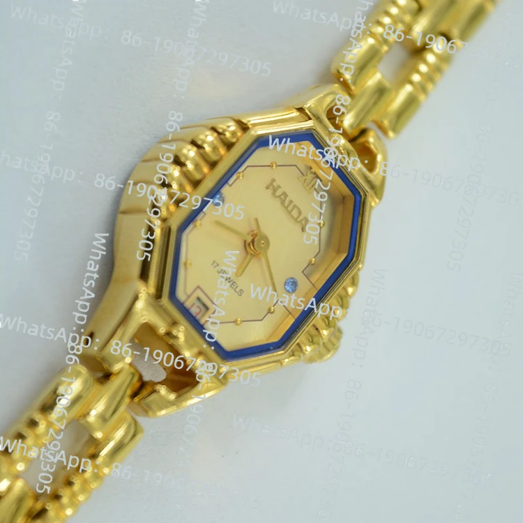 

Инвентарь бренда Шанхайской Гаиды, позолоченный браслет с синей каймой, модные ручные механические женские часы