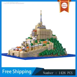 MOC Building Blocks Mini Modular Mountain Town Model DIY Bricks Christmas Present Birthday Gift Natural Landscape Collection