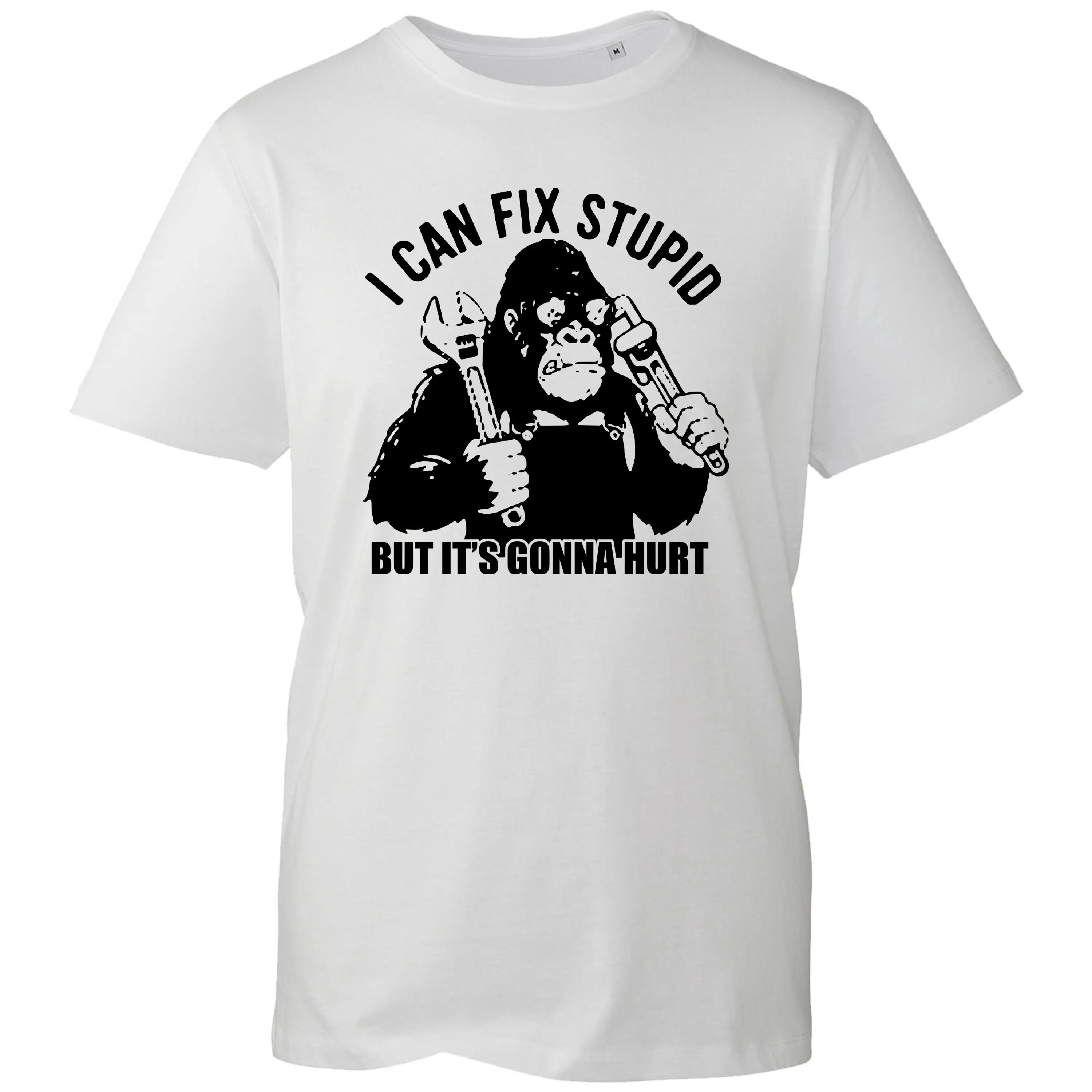 Funny Mechanic Gorilla T-Shirt Cotton Crew Neck Tee Classic Fashion Soft and Comfortable Spring/Summer Men's High-Quality Tee
