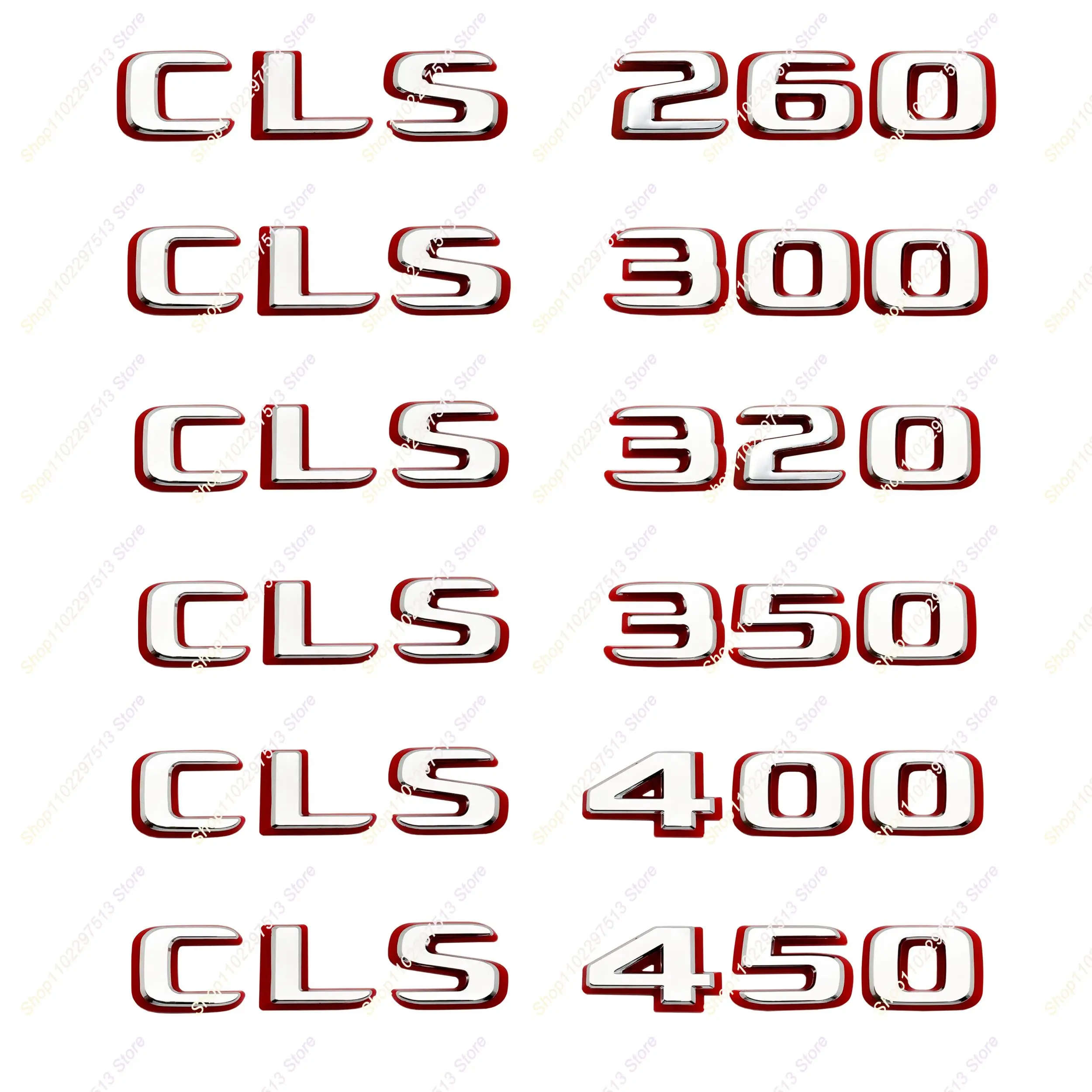

Новый стиль, серебристо-красные 3D буквы CLS260 CLS300 CLS320 CLS350 CLS400 CLS450, эмблема, значок багажника автомобиля, наклейка для W218 W219