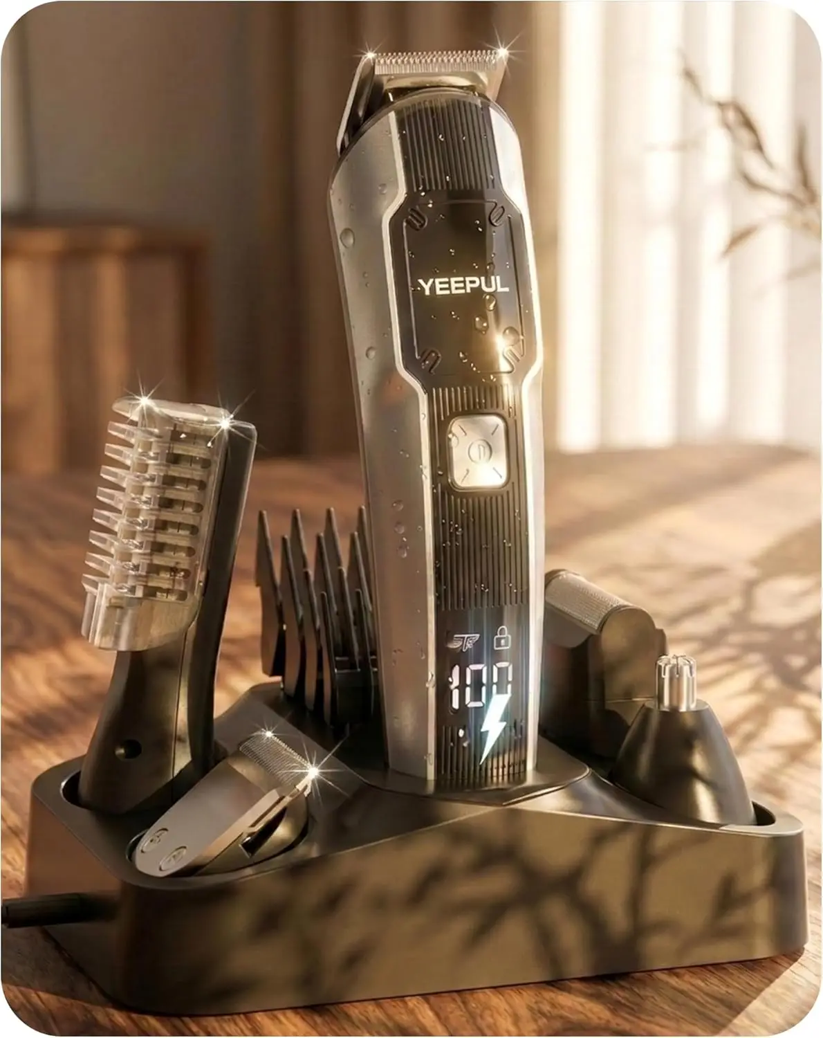 2026 New 12-in-1 Waterproof Beard Trimmer Kit with Charging Dock, USB-C, Gifts for Men