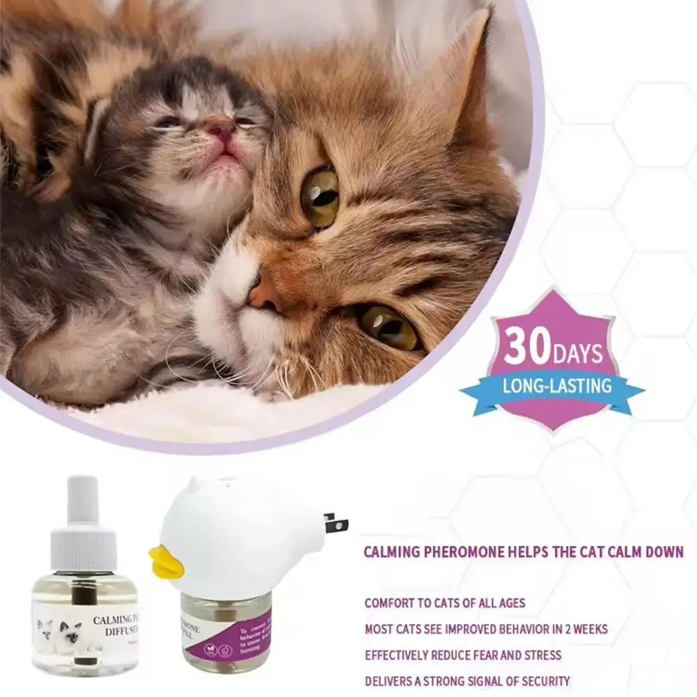 Difusor de feromonas calmante para gatos, difusor reductor de estrés para gatos, alternativa Ferrway para gatos, recarga de enchufe, pulverizador calmante