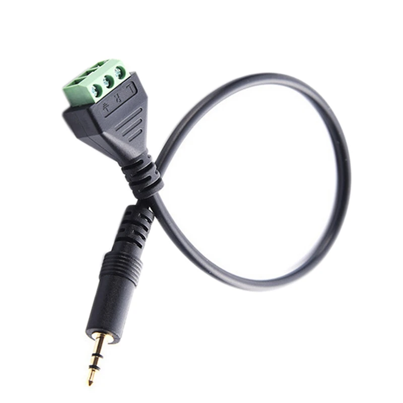 3.5mm 3-Pole Stereo Male Plug to 3-Pin AV Video Screw Shield 30cm Balun Terminal Jack Connector Adapter Cable