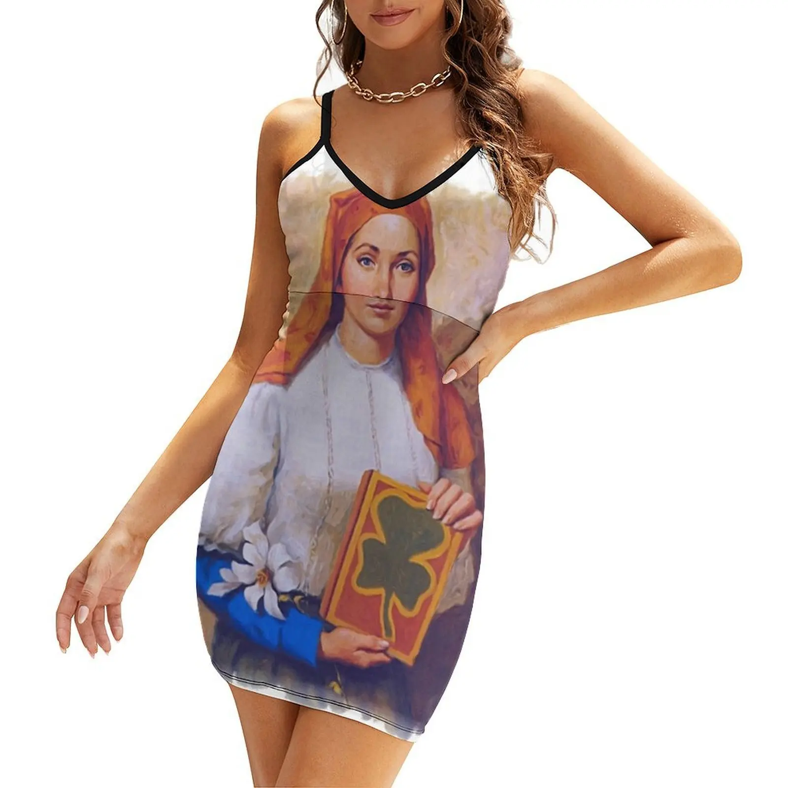 

Saint Dymphna Painting Sling Dress Clothing female evening dresses luxury 2025 summer dress women 2025 clothes for woman